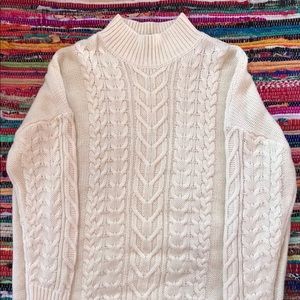 Oversized cream turtleneck sweater/jumper